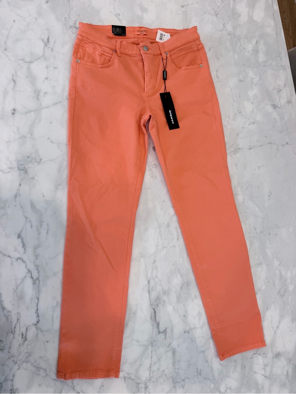 Straight Leg Jeans in Tangerine by Cambio